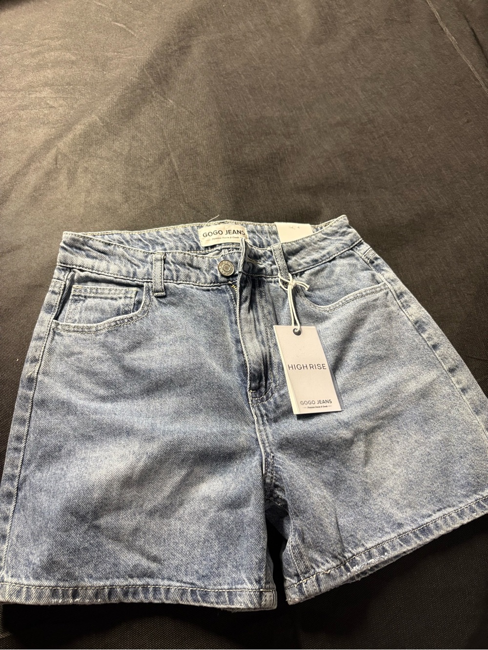 GOGO JEANS High-Rise Light Wash Denim Shorts